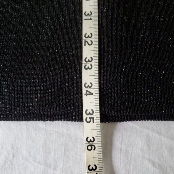 Carol Mignon Boutique 90s Black Sparkle Ruffle Ribbon Bodycon Cocktail Dress - Picture 10 of 11